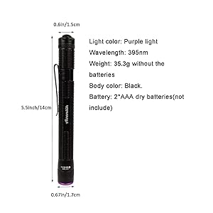Aventik D Edison Design Power 395nm Zoomable Pen Light (1pc 395nm Black)