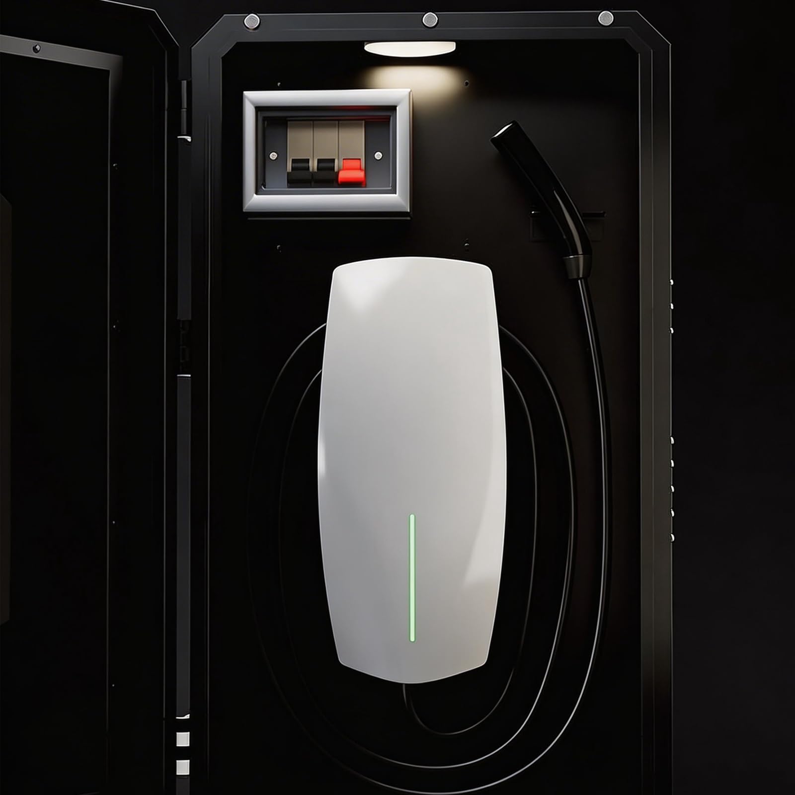 テスラCybertruck風 防水収納ボックス IP54 壁掛け EV充電器 Amazon | EV充電器保護ボックス、テスラ第3世代ウォールコネクター対応