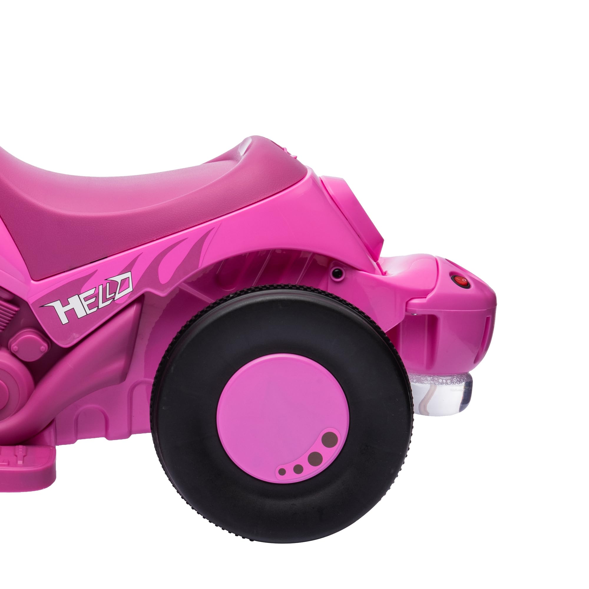 AIYAPLAY Moto électrique Enfants, 3 Roues, 6 V, 3 km/h, Voiture électrique Enfants avec Fonction de Bulles, Effets Lumineux et sonores, 2 à 5 Ans, Charge Max. 30 kg, Rose
