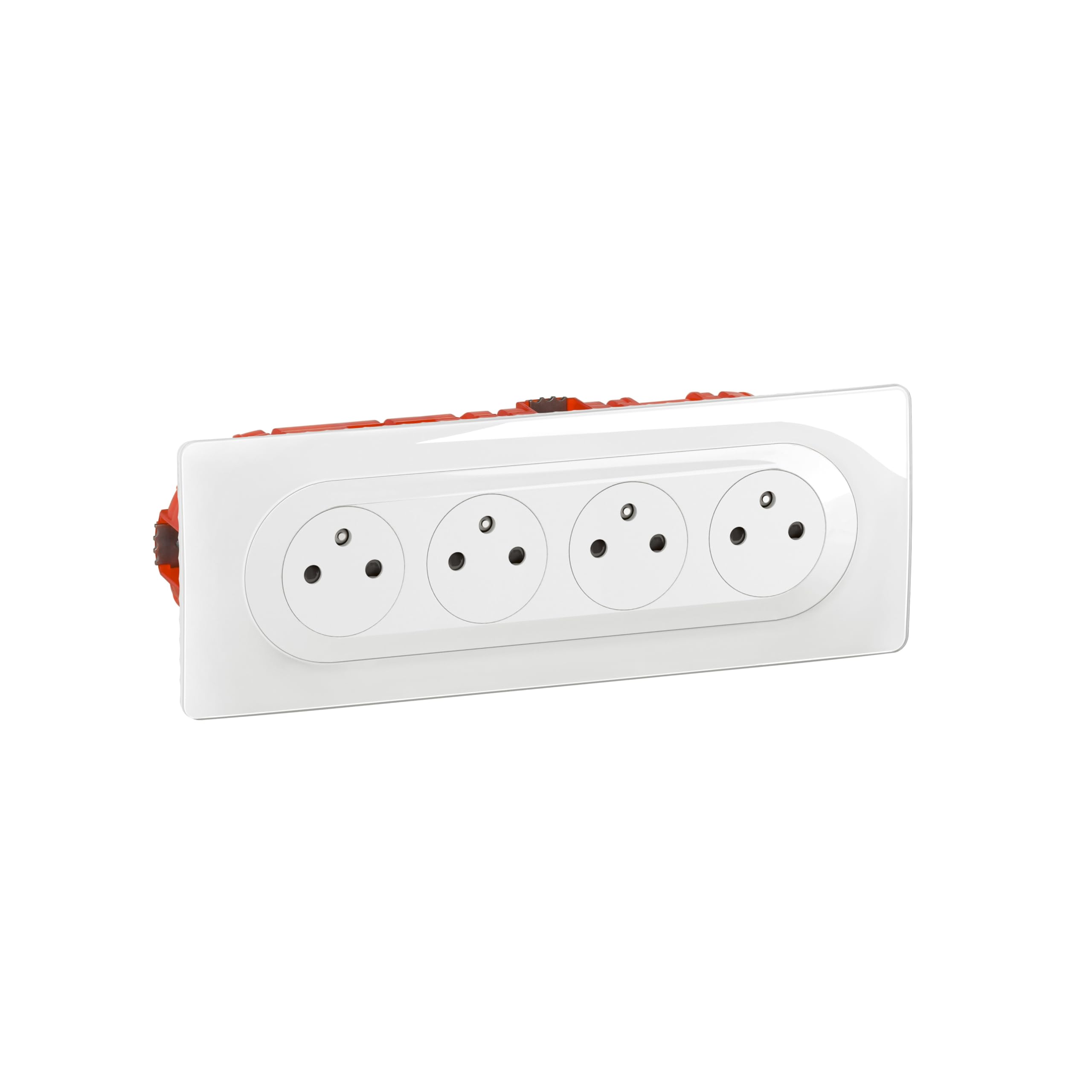 LEGRAND - Prise Electrique Quadruple Céliane Surface Confort avec Plaque + Boîte à Encastrer - Prise Affleurante avec Socle Rétractable - Blanc