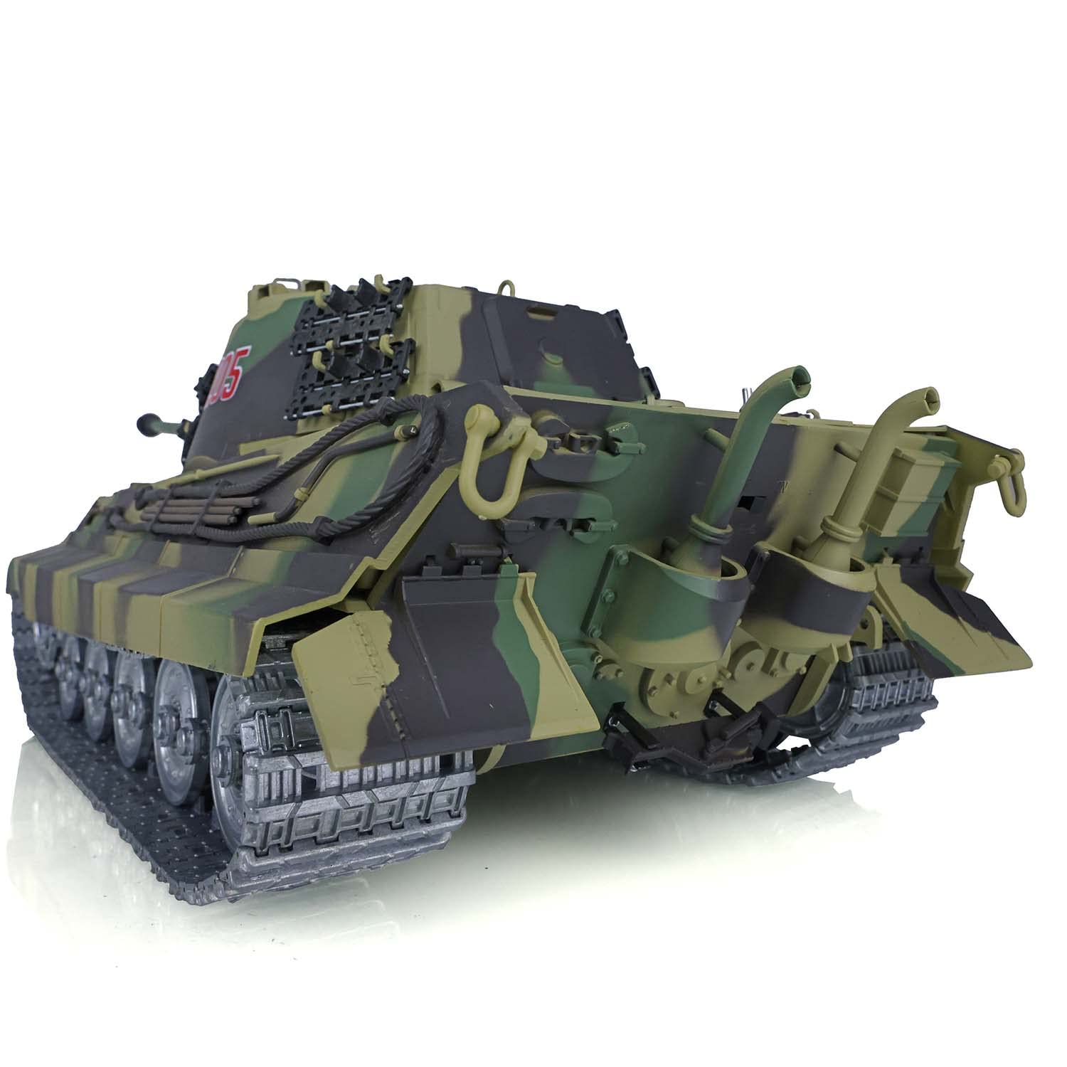 Wheelfun Pro Edition Tanque RC 1/16 King Tiger 2 TK7.0 – Orugas Y Ruedas Metálicas, Cañón Retráctil, Airsoft BB Y Sistema Infrarrojo Para Combate Entre Jugadores