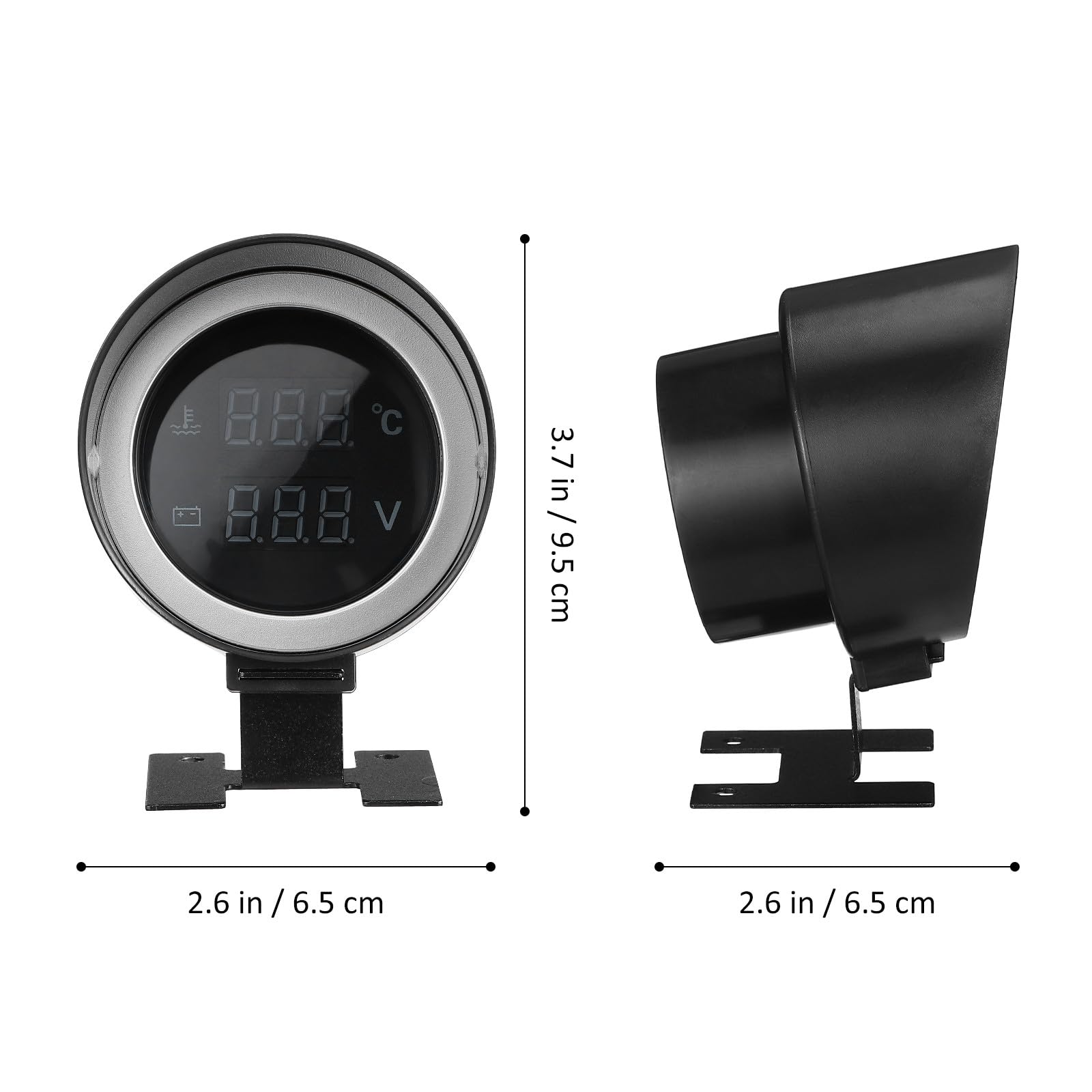 Vaguelly Medidor Digital de Temperatura y Voltaje de Agua para Coche y Moto Luz LED Azul, Instalación DIY Rápida Adaptador, Monitor Dual y Compatible Sistemas Eléctricos de Vehículos y