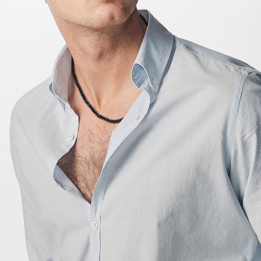 GAVU Men's Crystal Beaded Necklace, Brown Tiger Eye Necklace Black Onyx Necklace for Men3