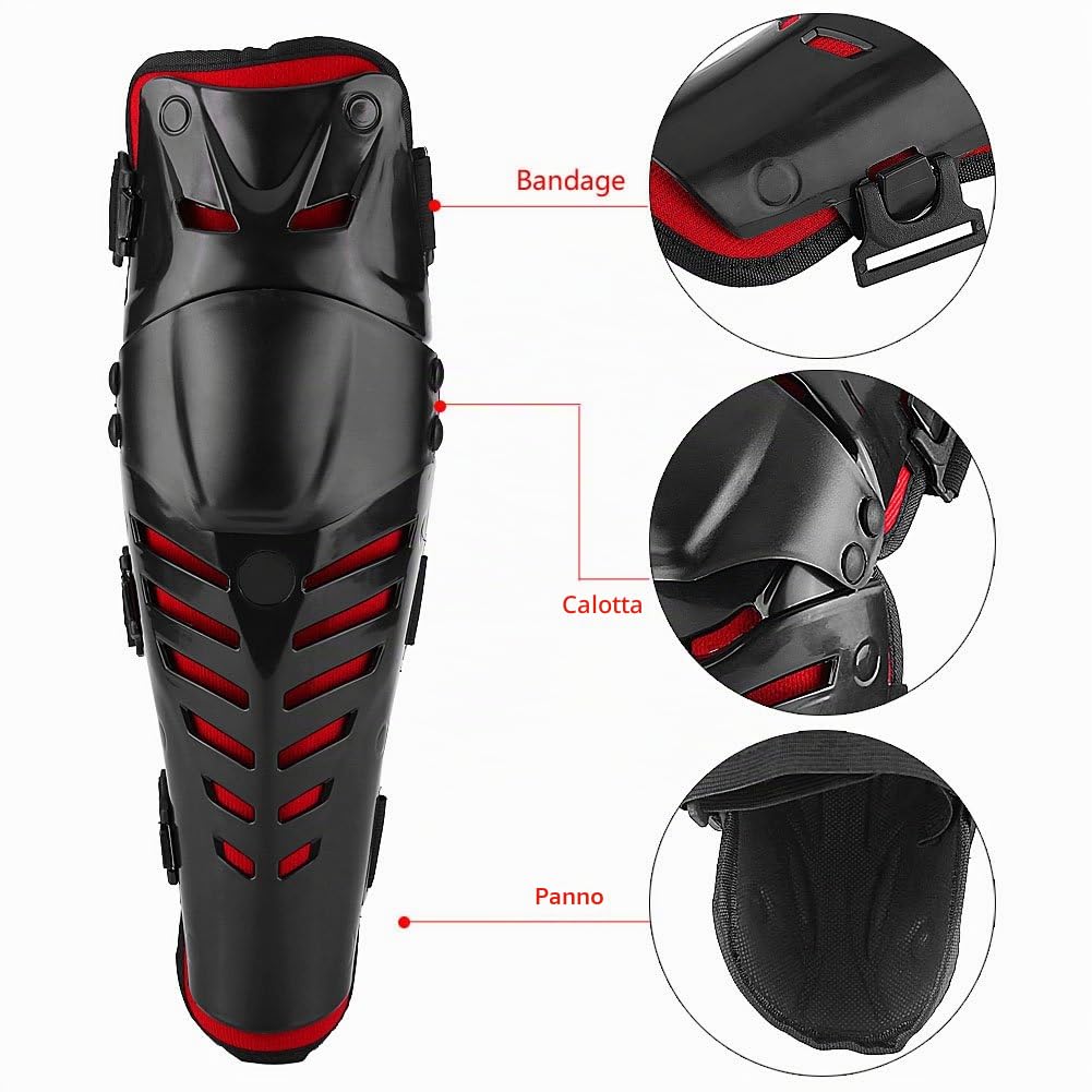 Qiilu 1 paio di protezioni per ginocchia per motociclette, protezioni per protezioni da corsa per motocross adatto per ginocchiere per motocross enduro ginocchiere motocross-protezione moto