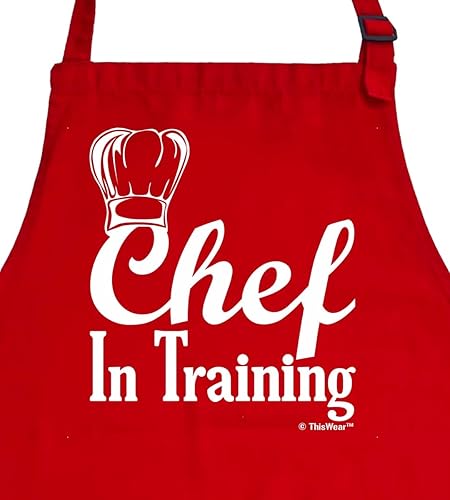 Miniatura 2 de ThisWear Delantal divertido de chef en entrenamiento para cocina, delantal de dos bolsillos