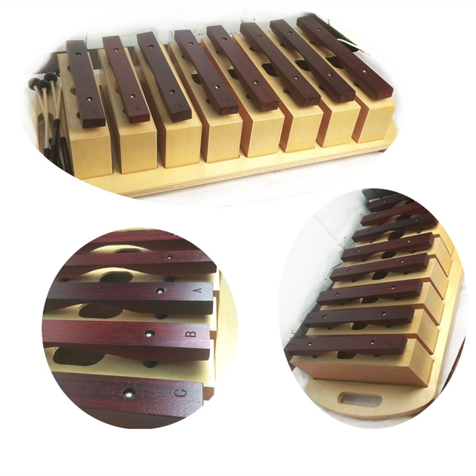 Instrumento de percusión Glockenspiel de ladrillo de 8 tonos de secoya grande tipo eco Kit De Glockenspiel Profesional