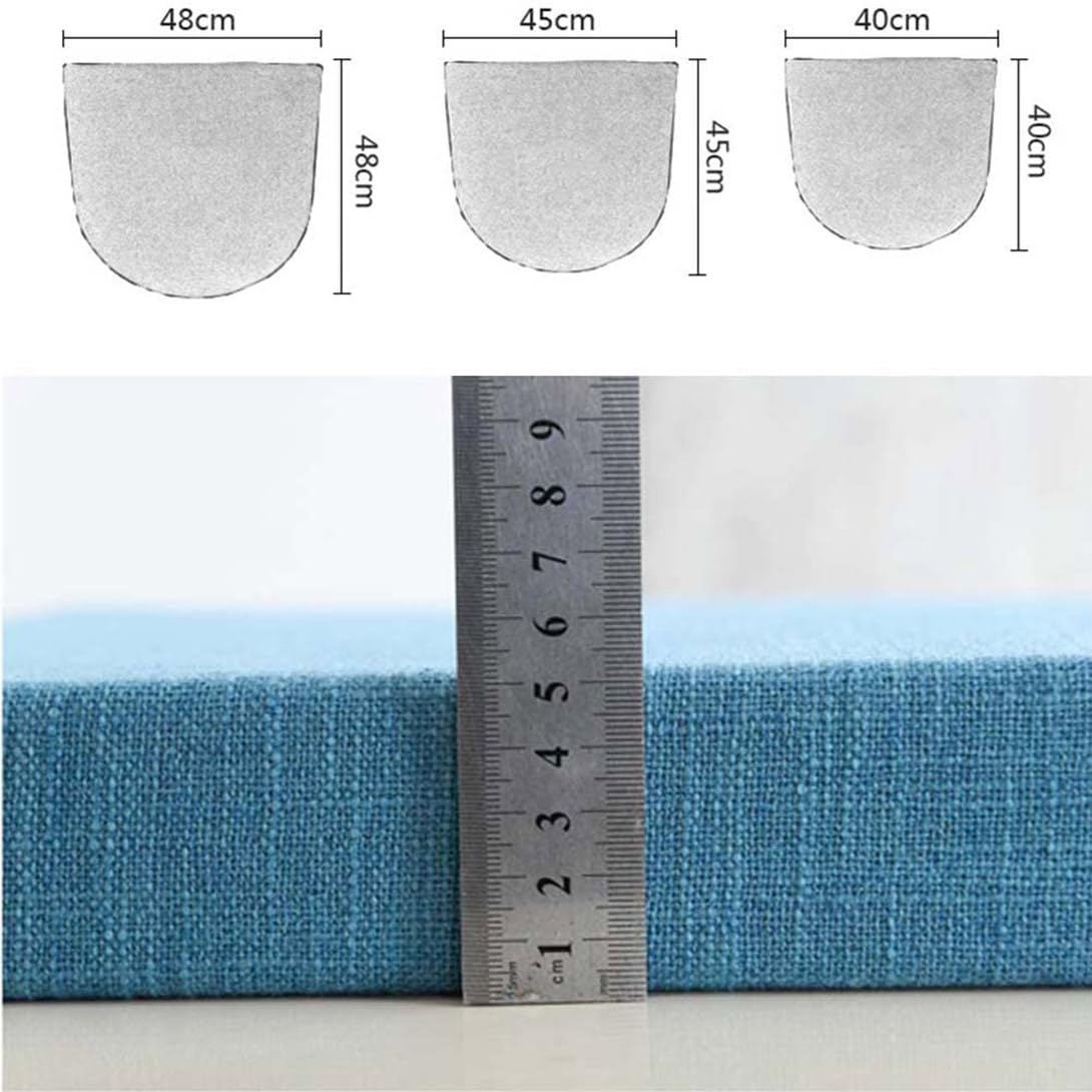 Cuscino in schiuma ad alta densità a forma di U, 48 x 48 x 3 cm, con rivestimento in lino resistente, cerniera antiscivolo e cinghie regolabili, perfetto per sedie in ufficio e ristorante.