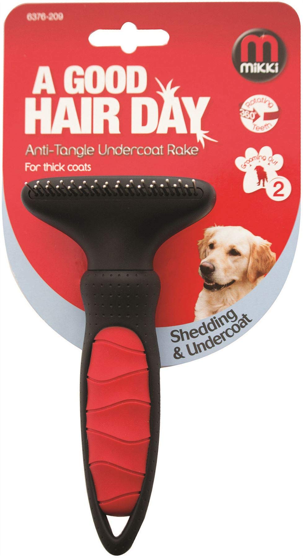 MikkiDog, Puppy Grooming Anti Tangle Rake - Dematting Tool Removes Knots, Tangles and Matts - Small