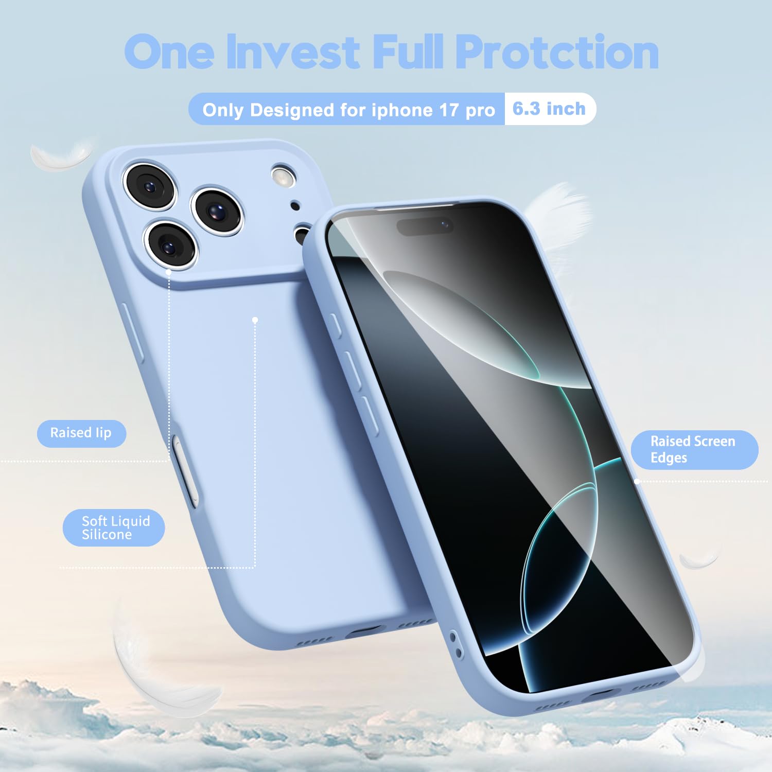 oakxco for iPhone 16 Pro Max Case Liquid Silicone, Soft Rubber Gel Elegant Aesthetic Basic Simple Cover, Cute Thin Slim TPU Matte Solid Color Plain Smooth Case for Women Girl, Light Pink — view 499