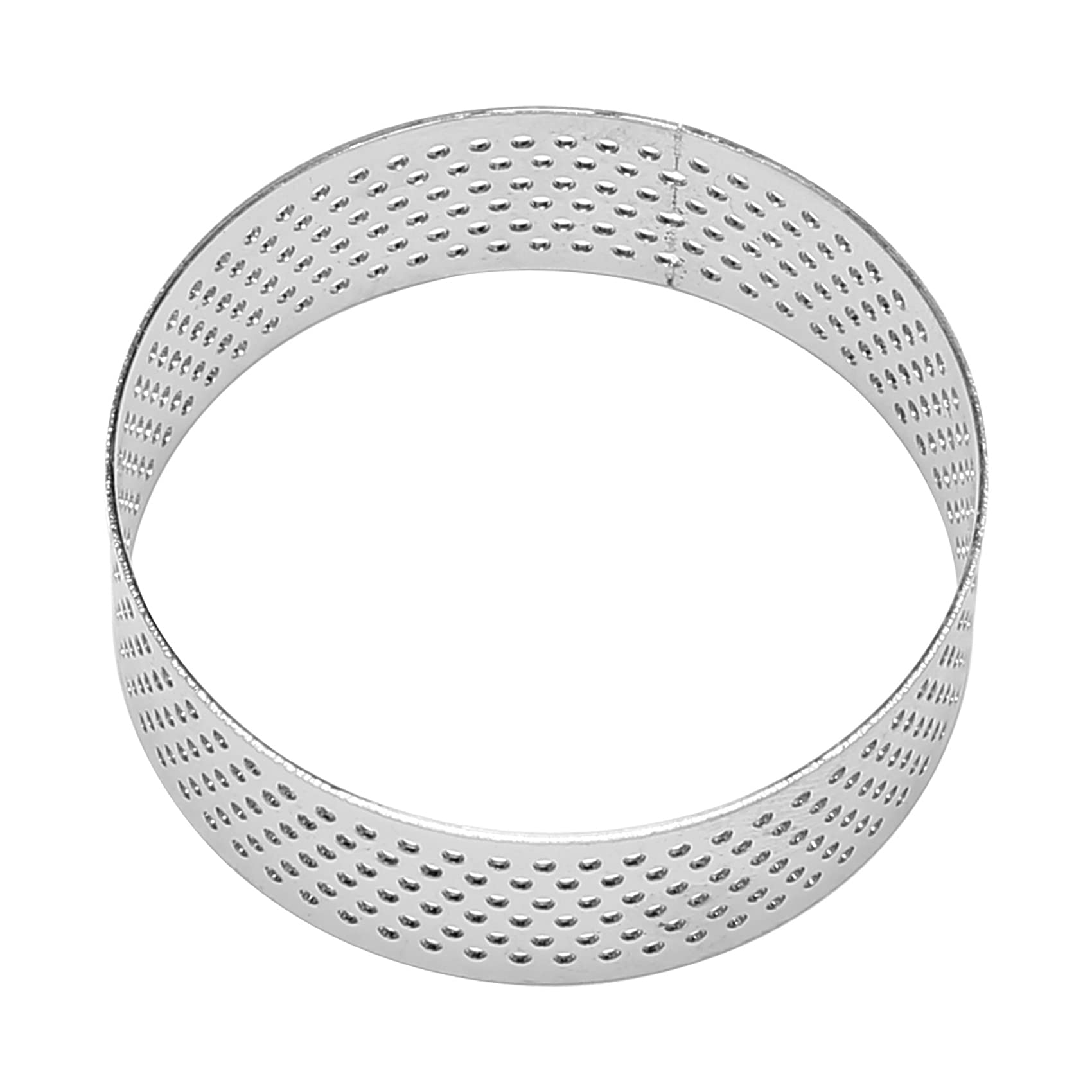 MACIMO 10Pcs 6cm Circular Tart Ring Dessert Stainless Steel Perforation Fruit Pie Quiche Cake Mousse Mold Kitchen Baking Mould