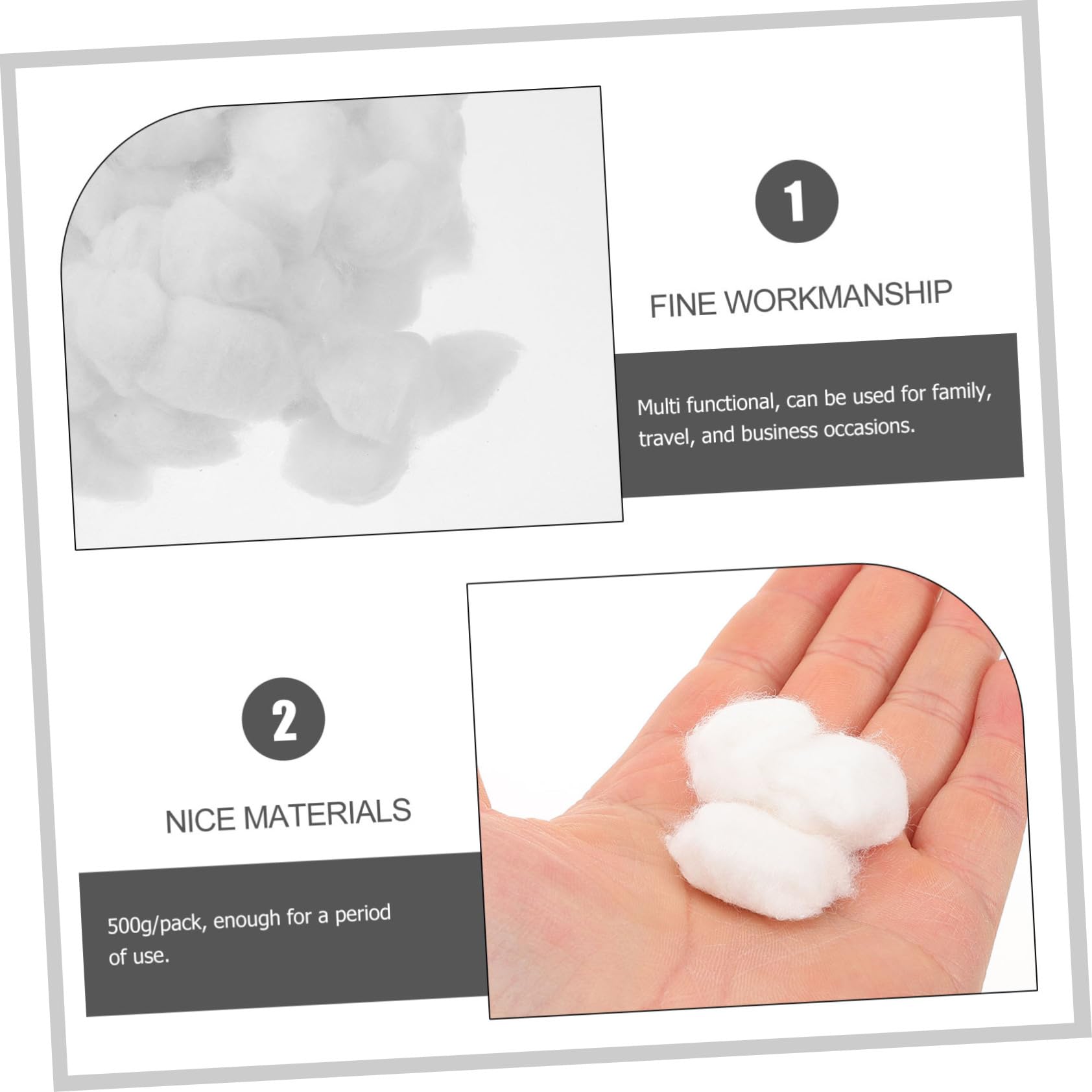 Healeved 2pezzi Batuffoli Di Cotone Mini Per Struccare e Rimuovere Smalto Cotone Perfetti Per Makeup e Della Confezione