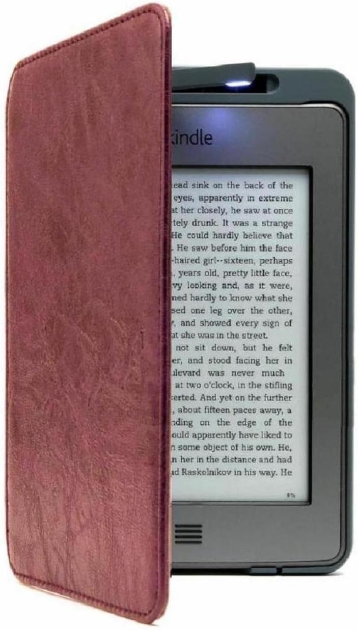Amazon Kindle Lighted Leather Cover, Wine Purple (for Kindle 5th Generation, 2012 model - does not fit current Kindle, Paperwhite, Touch, or Keyboard)