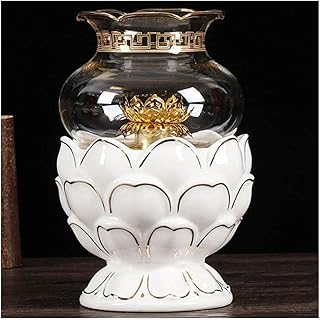 AAOTE Lámpara de Queroseno, lámpara de Aceite Lotus Buddha Luz Delantera Vidrio antioxidación Linterna de Aceite Iluminación de Emergencia para el hogar Lámpara de Queroseno Lámpara Lámpara de Aceite