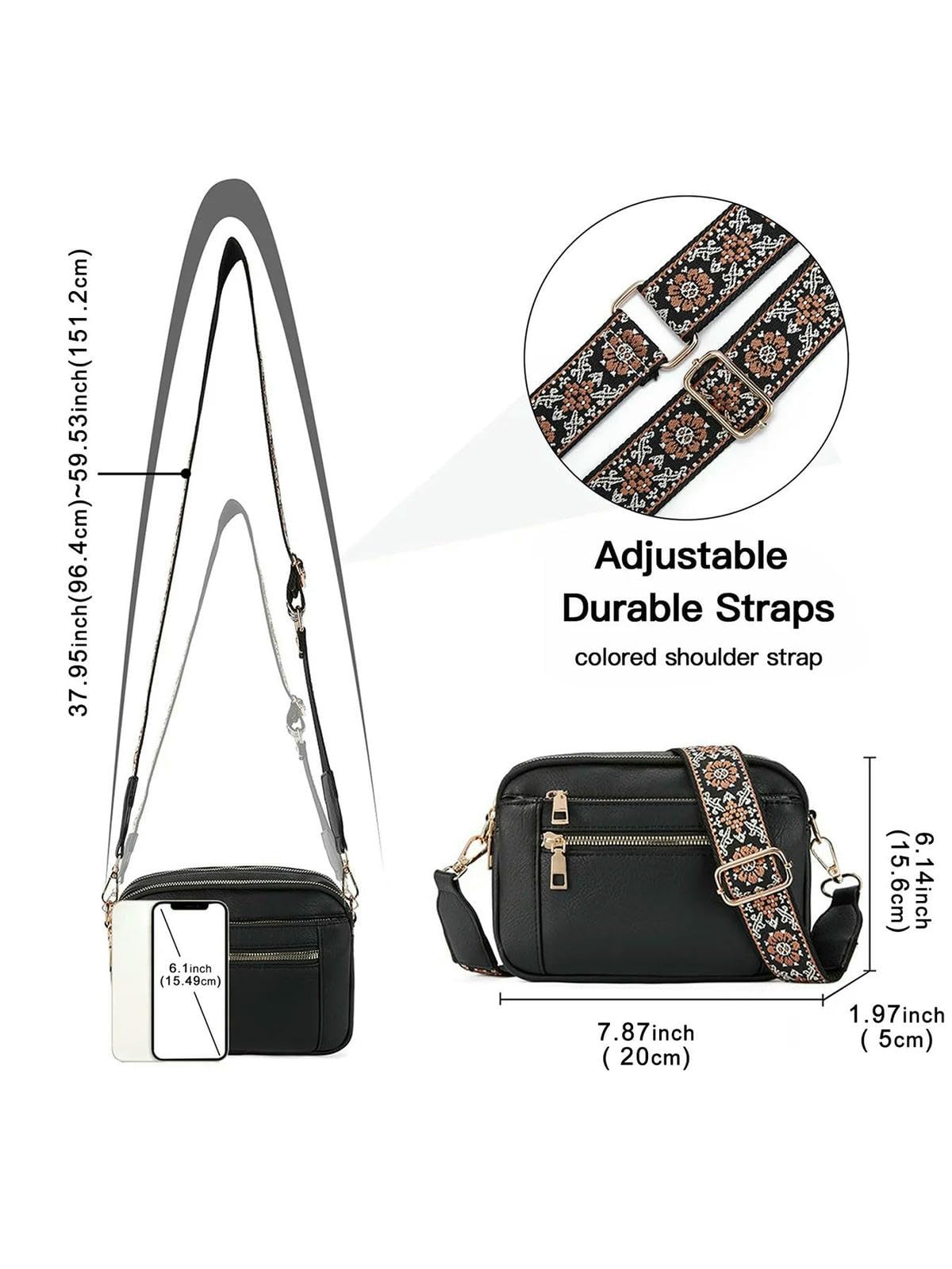 Modna damska torba crossbody z zamkiem błyskawicznym, torba na ramię ze skóry PU na co dzień, modna wszechstronna wysokiej jakości torba na codzienne dojazdy do pracy