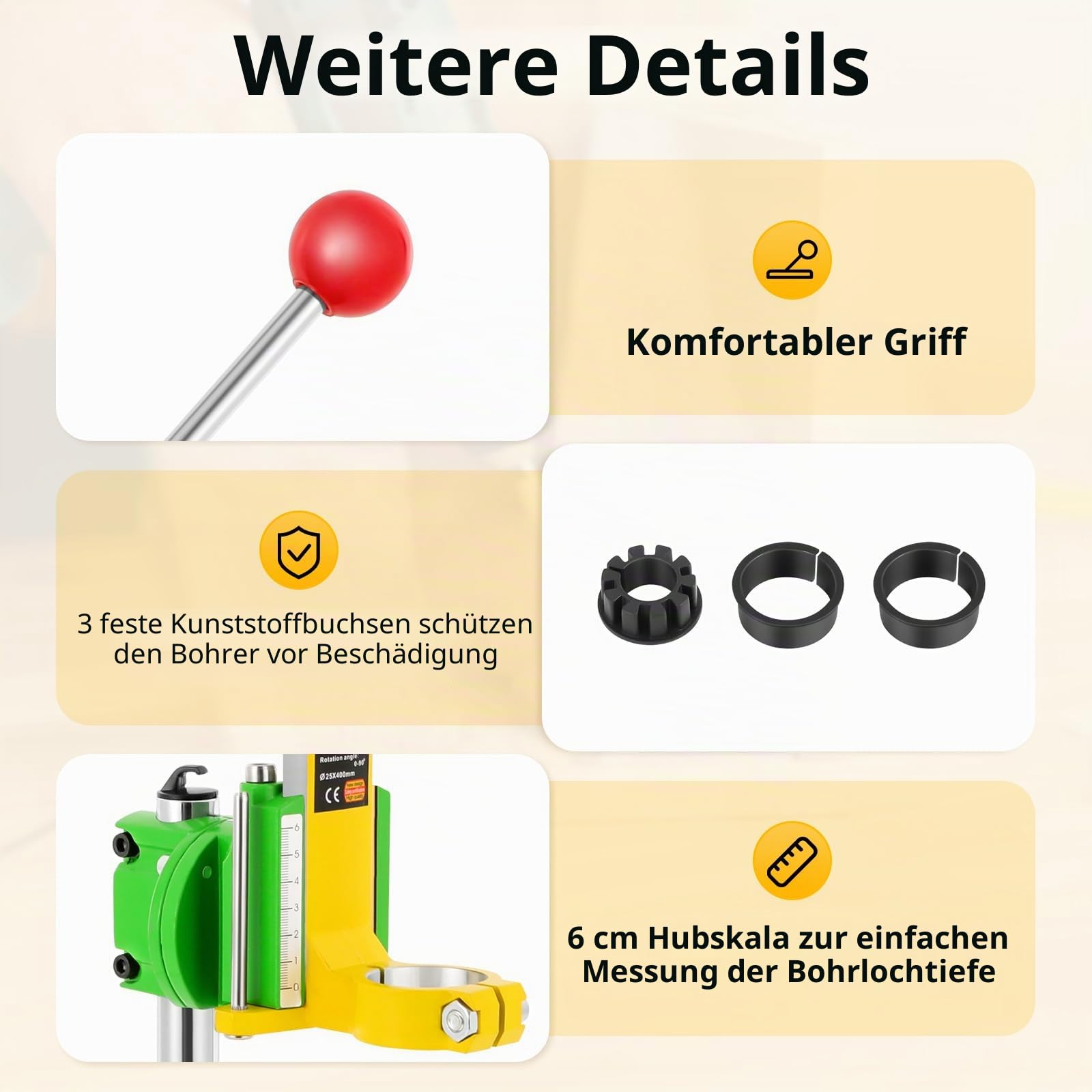 Bohrständer, Bohrmaschinenständer mit Handgriff, Ständer für Bohrmaschine, Stabil, Passend für Viele Modelle, Standbohrmaschine für Hardware-Verarbeitung, Formenbau