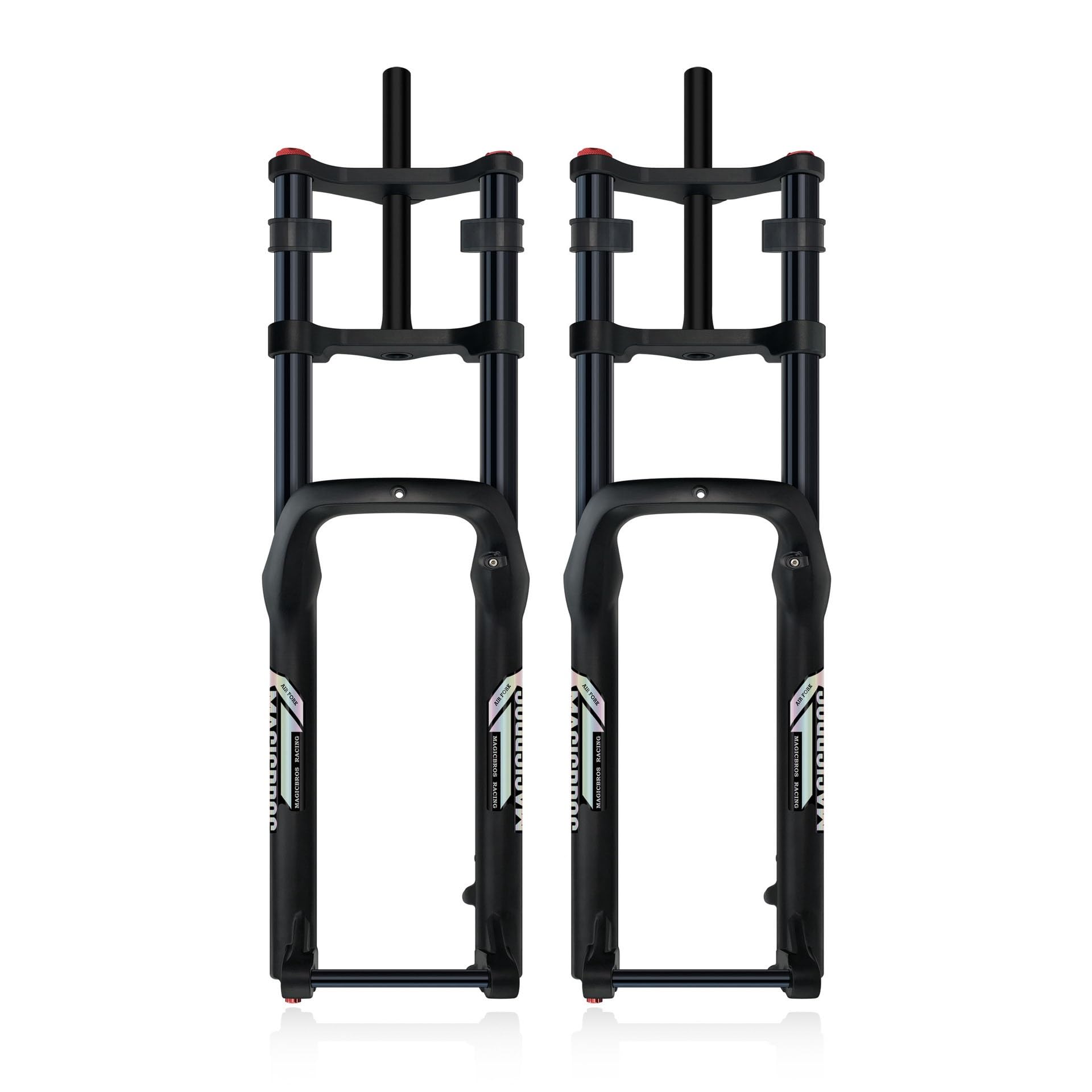 Forcella Ammortizzata per Bici 26" 5.0 Pneumatico Forcella Fat Bike 1-1/8" Freno a Disco Dritto Bici elettrica Forcella ad Aria Escursione 190mm Perno Passante 15 * 150mm Forcella