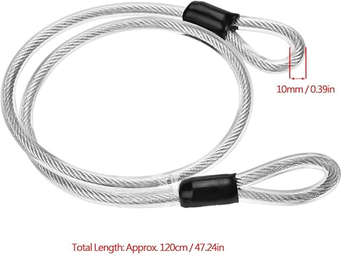 Miniatura 4 de VGEBY Cerradura de cable de bicicleta de acero resistente, bucles de doble extremo, portátil, ligero, 180 días de garantía