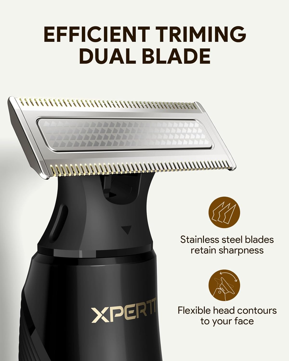 Xpert T Integrated Magnetic Electric Beard Trimmer & Shaver, with Travel Case, Electric Razor, Adjustable Combs Set, Body Kits, Nose Hair Trim Head, Personal Body Trimmer for Men Women, Black - Image 8