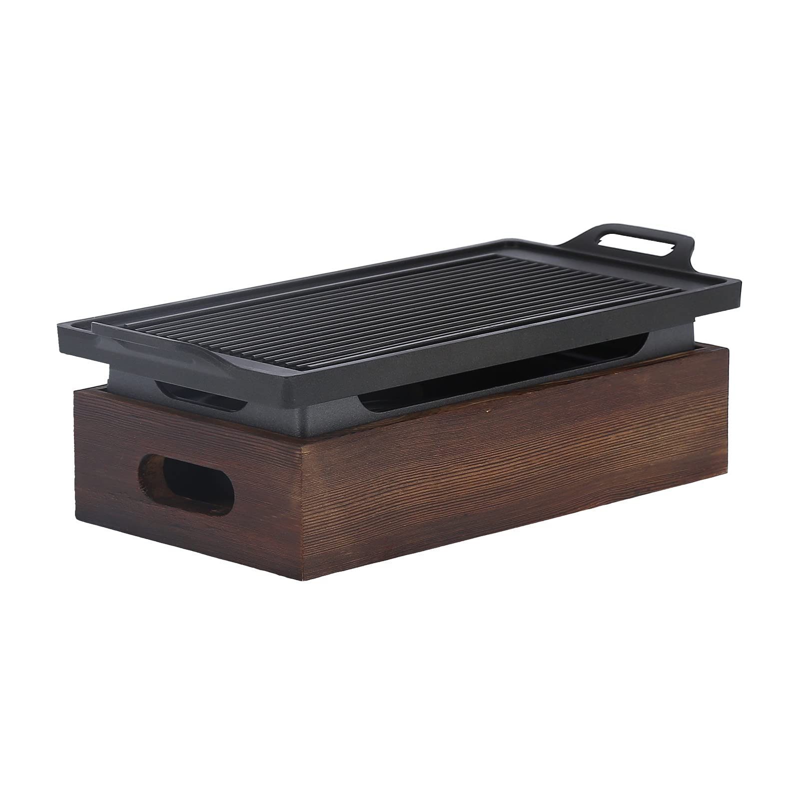 Kikumi Teglia per Barbecue, Griglia Inclinata Antiaderente con Design a Foro per L'olio e Base a Doppio Scopo, per Ristoranti e Negozi di Barbecue All'aperto per Famiglie