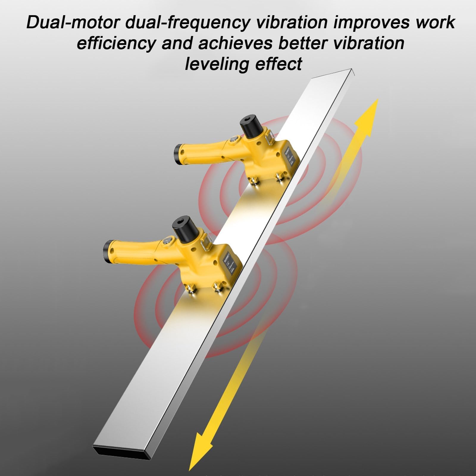 Regla eléctrica inalámbrica para acabado de cemento con motor vibratorio, herramienta de acabado de hormigón con 12 000 RPM, 400 mA, cuchilla de 100 cm, regla eléctrica para superficies de hormigón.