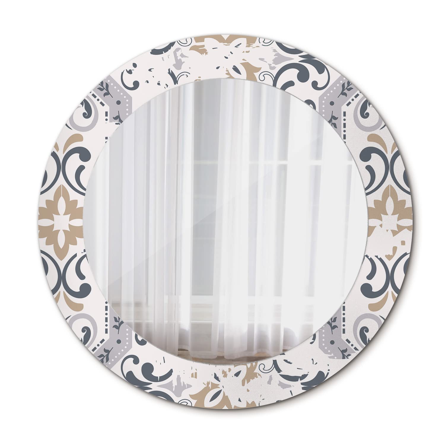 Miroir rond Tulup carreaux rétro Ø60 cm pour rompre la monotonie des murs intérieurs