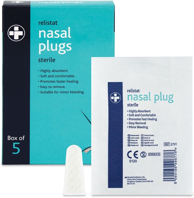 Relistat Sterile Nasal Plugs Pack of 5 Stop Nose Bleeds