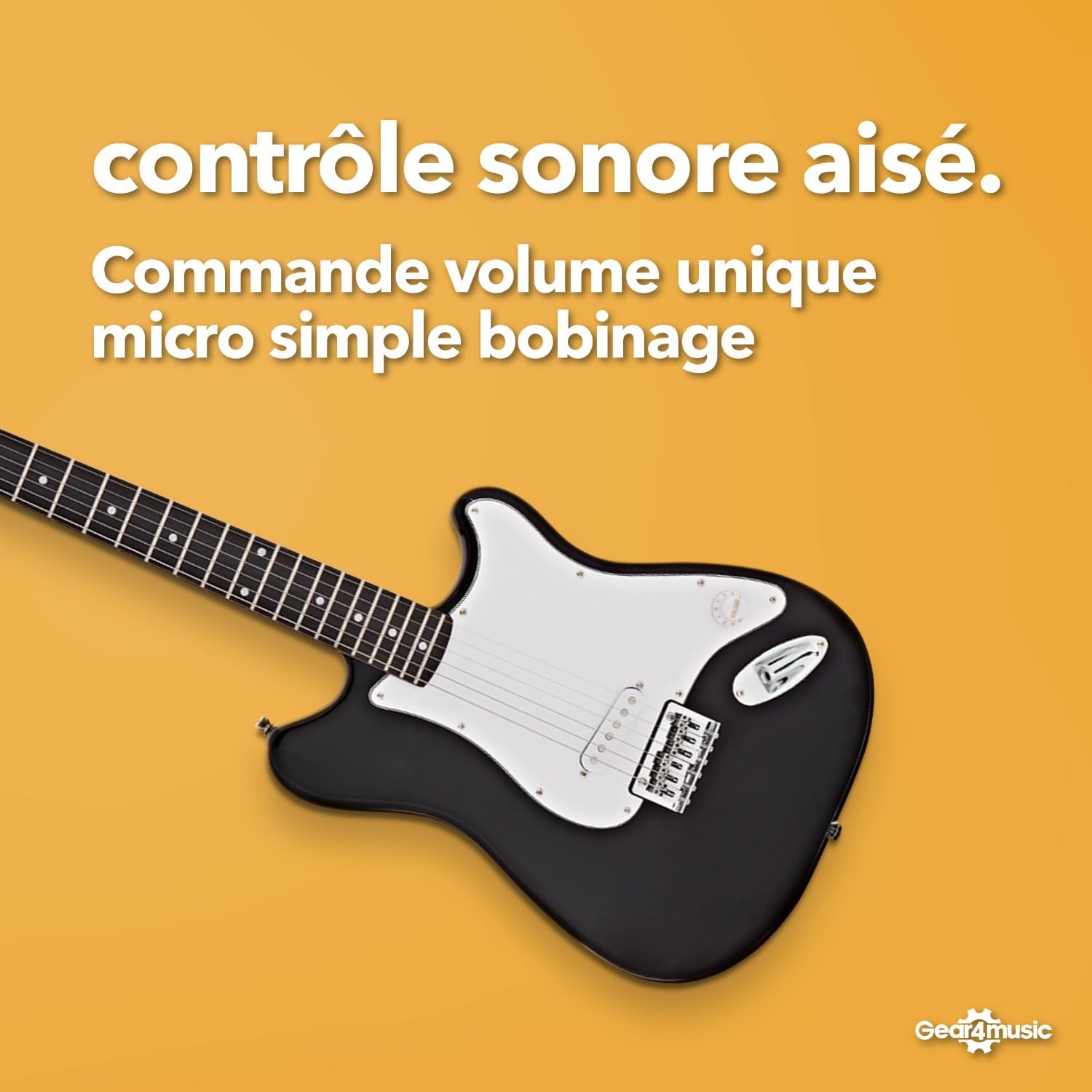 VISIONSTRING Kit Guitare Electrique 3/4 pour Gaucher avec Ampli 10W et Accessoires - Pack Complet Noir