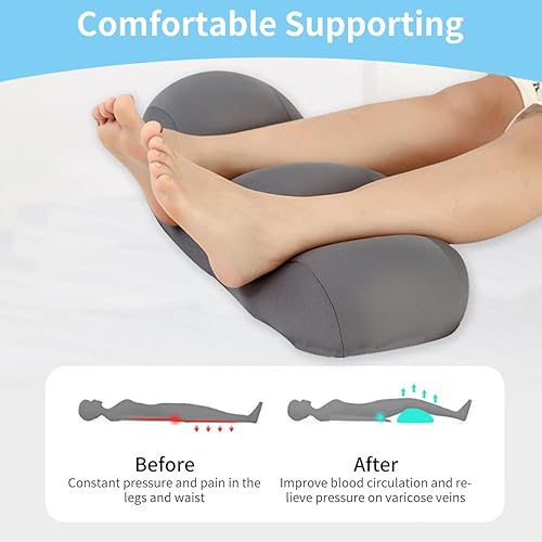Miniatura 5 de Almohadas de piernas para dormir, almohada de apoyo de rodilla para piernas, elevación de pies, alivio de hinchazón, alivio del dolor, almohada de
