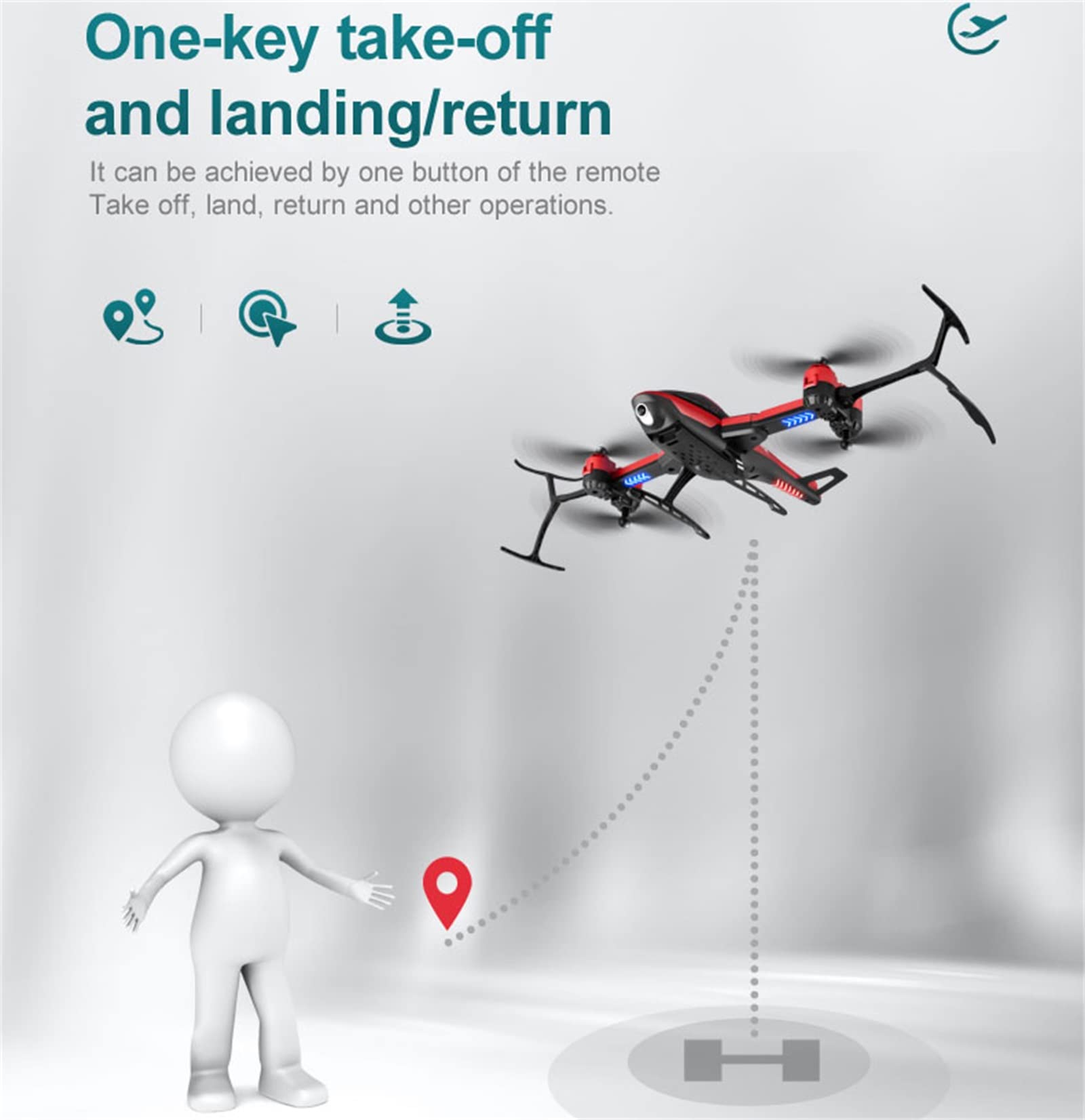 Dron do fotografii lotniczej 4K, dron z kamer膮 HD 4K, dwie baterie, sygna艂 wysokiej cz臋stotliwo艣ci 2,4 GHz, transmisja obrazu Wi-Fi HD