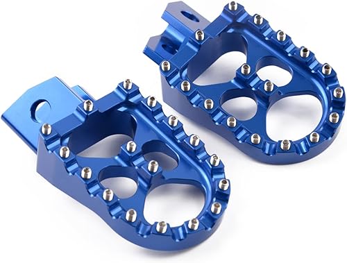 Motor-mh - Reposapiés ancho CNC para motocicleta Yamaha PW50 1981-2019, PW80 1983-2017, TTR90 2000-2003, TW200 1987-2020, azul