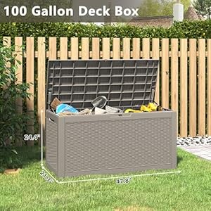 100gallondeckboxlockablerattanoutdoorstorageboxwaterproofoutdoorcontainerforpatiofurniturecushionspillow Urban Country Home Decor 100 gallon deck box lockable rattan outdoor storage box waterproof outdoor container for patio furniture cushions pillow urban country home decor