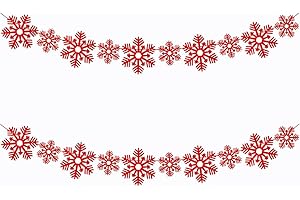 2 Pack Red Snowflake Garland Kids Banner