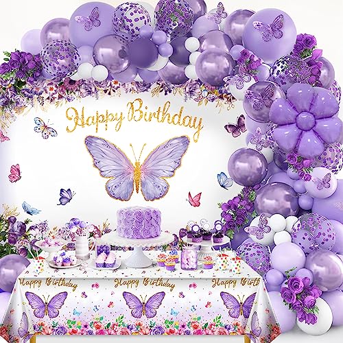 Decoración de Fiesta Temática de Mariposa con Kit de Arco de Globo