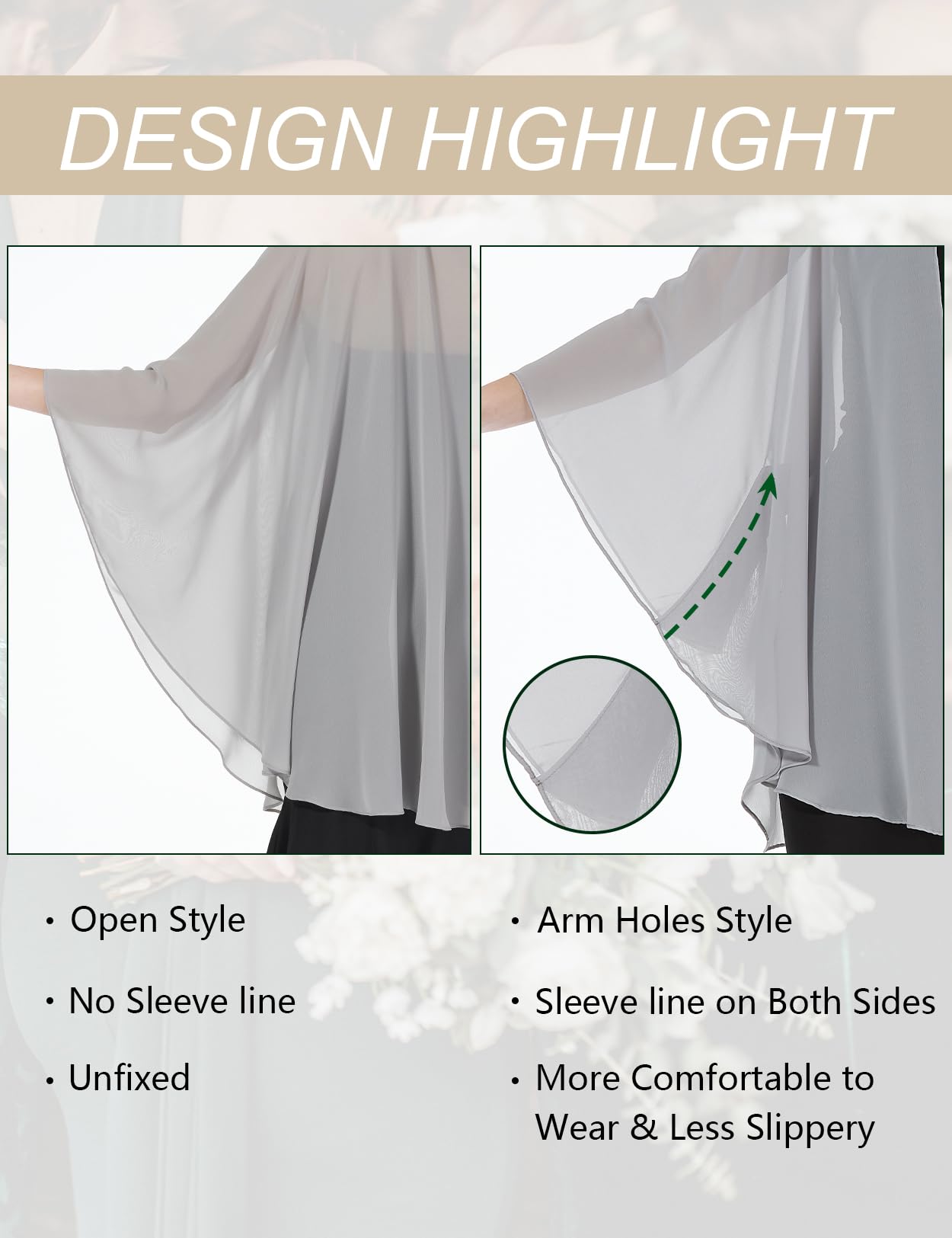 BEAUTELICATE Kimono Cardigan En Mousseline De Soie Femme Boléro Couverture Avec Manche Veste Transparent Grande Taille Pour Soirée Mariage Mariée Cérémonie D’été