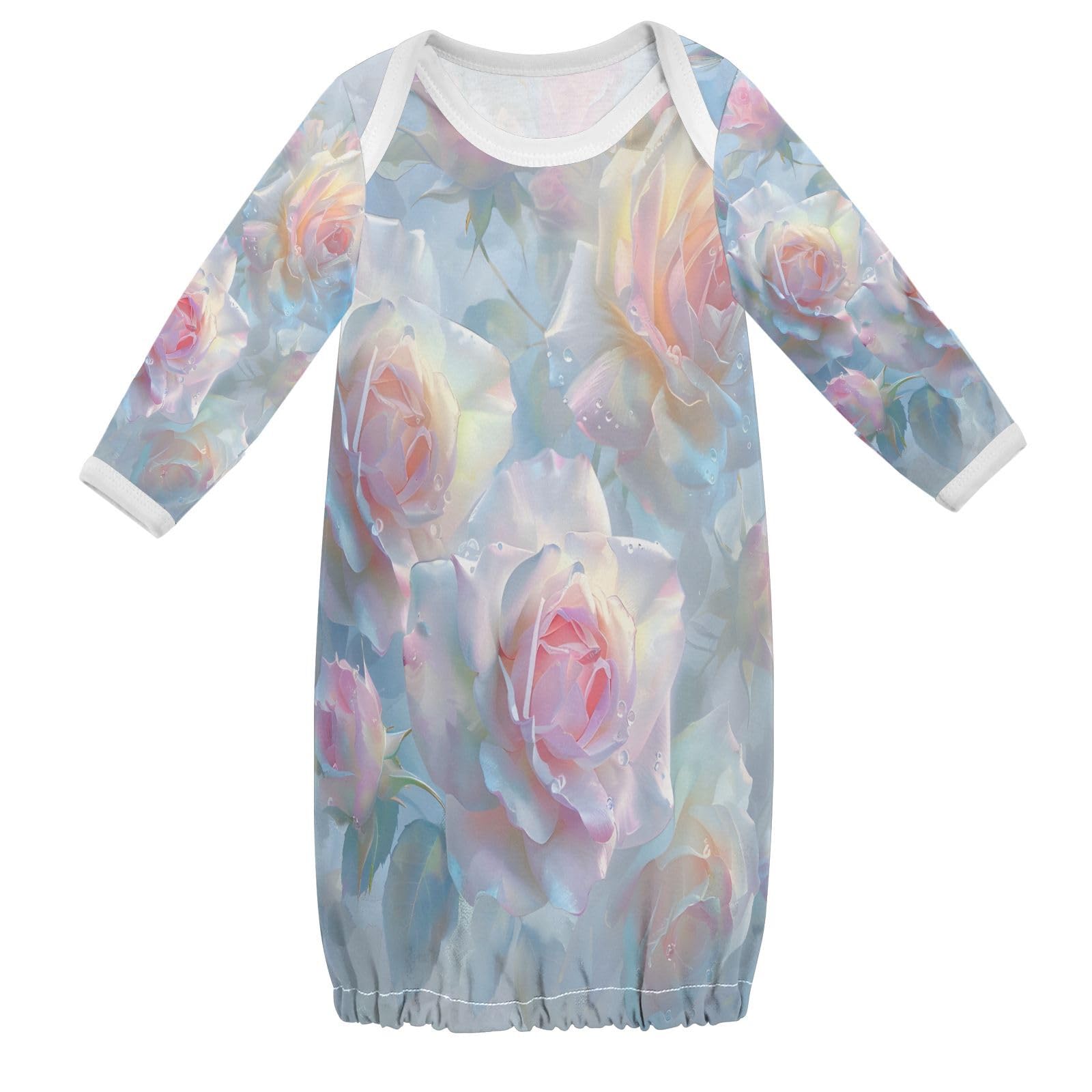 senya Nightdress Sleeper Gown Long Sleeve Nightgown Pajamas Roses Twining and Blooming for 3-12 Months