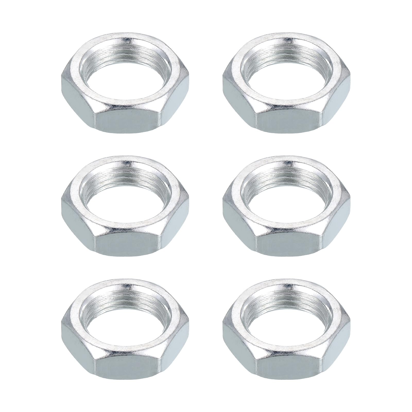 PATIKIL M18x1.5x8mm Steel Hex Nuts, 6Pcs Metric Fine Thread Carbon Steel Zinc Plated Finished Hardware Screw Nuts Fasteners for Machinery Manufacturing, Industrial Use, 24mm Width