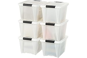 IRIS USA 19 Qt Stackable Plastic Packing Bins for Moving with Lids,...