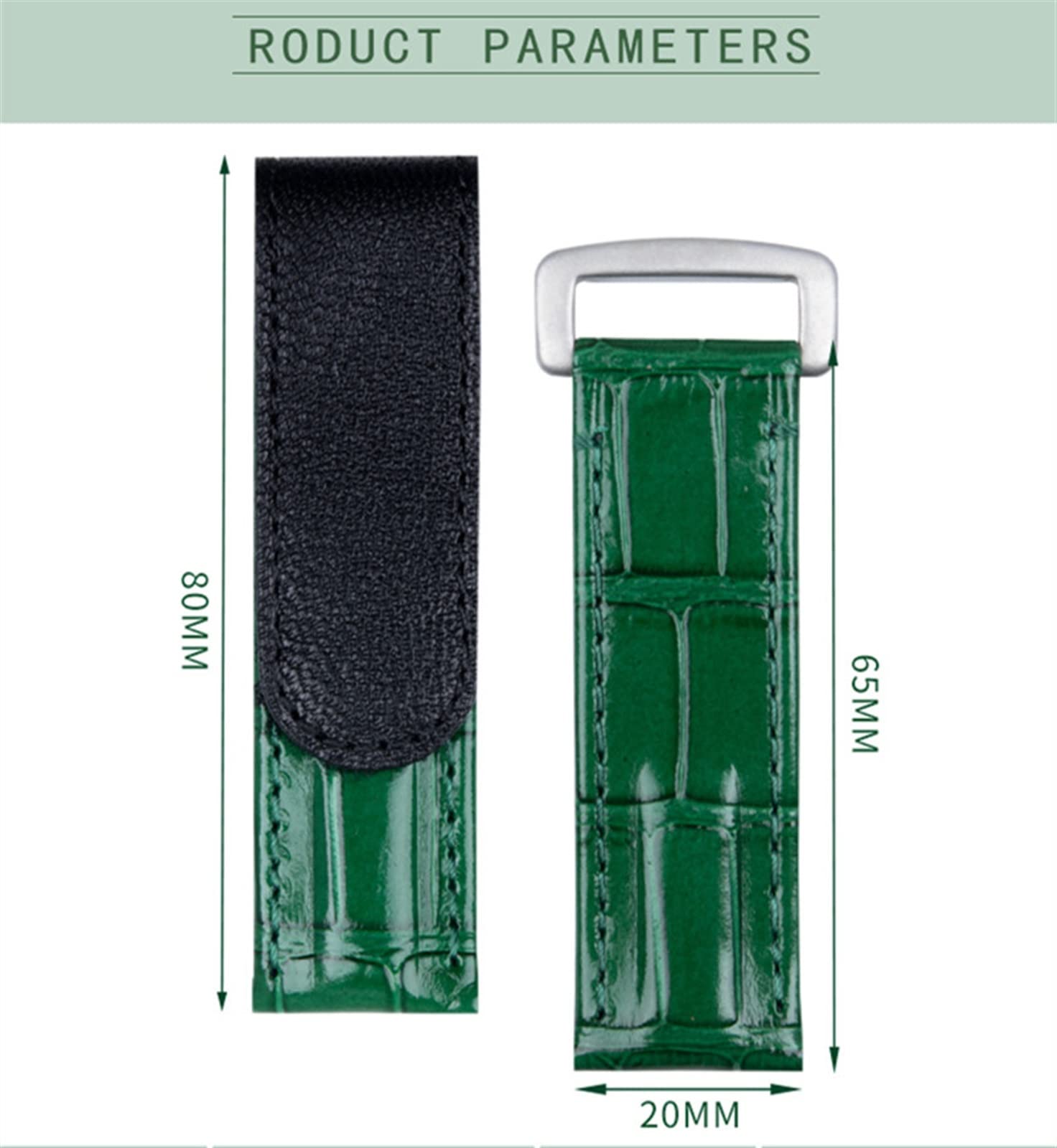 Cinturini, Cinturino for orologio in pelle di vacchetta da 20 mm con fibbia