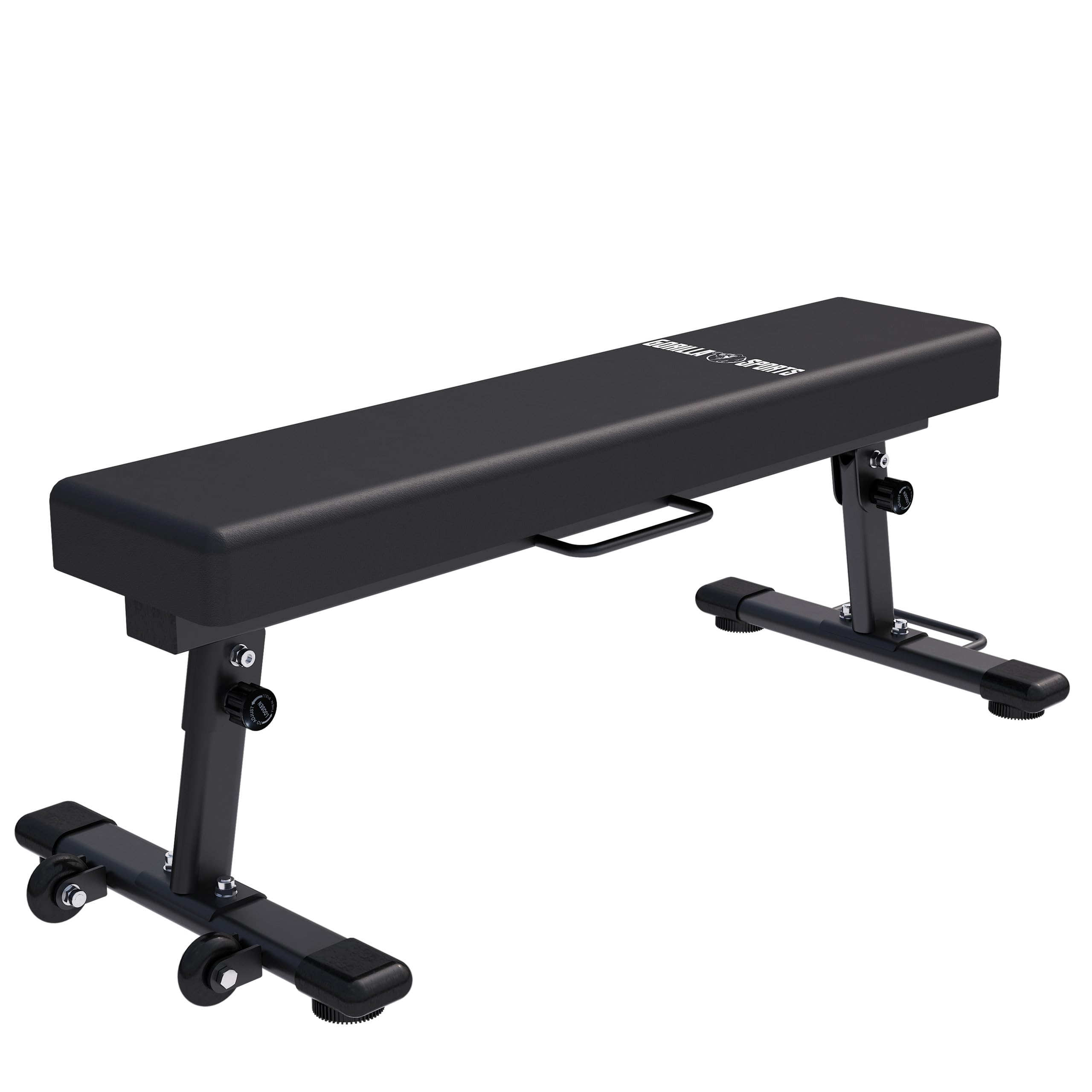 GORILLA SPORTS® Panca Palestra Pieghevole - Piana, Richiudibile, 121x41x43 cm, Carico Max. 400 kg - Panca Pesi, Allenamento, Bodybuilding, Fitness, Sollevamento Pesi, Powerlifting