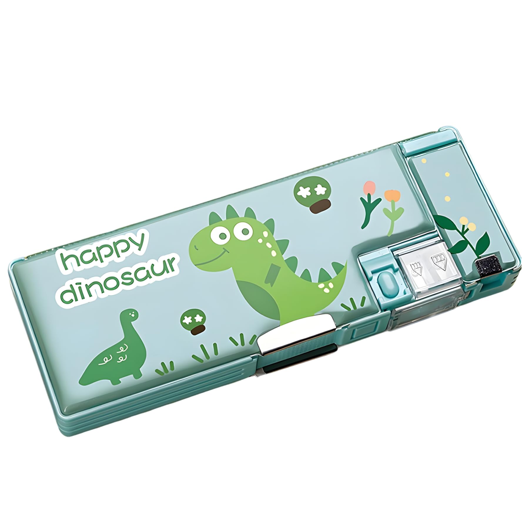 WISHKEY Astronaut Theme Pencil Box for Kids, Dual Side Pencil Box with Pencil Holder, Multifunctional Case with Magnetic Lock, Built-in Sharpener, Storage Compartments for Eraser (Pack of 1, Blue) (B0D41M9TZK) Amazon Price History, Amazon Price Tracker