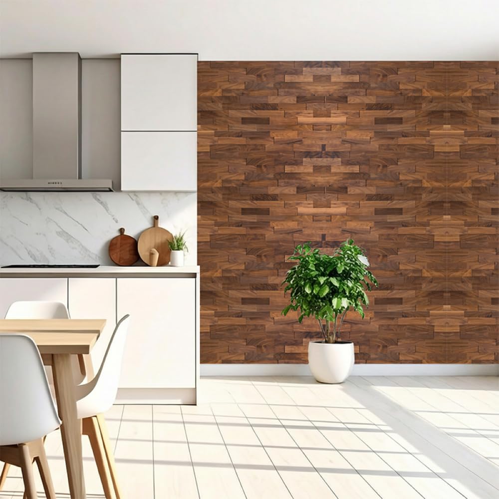 wodewa Rivestimento Murale Legno di Noce I 1m² Pannelli Murali Rivestimento Parete Legno Decorazioni Pareti 3D Pannello Decorativo Cucina Cameretta I Oliato