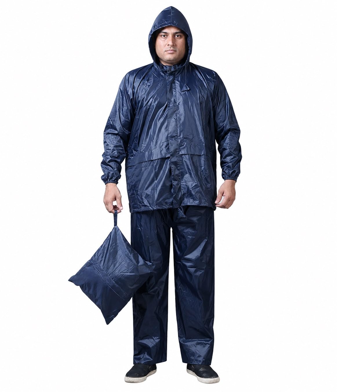 Men's Semi Nylon Raincoat with Pant r-01 (Blue_Pack of 1)-image-8