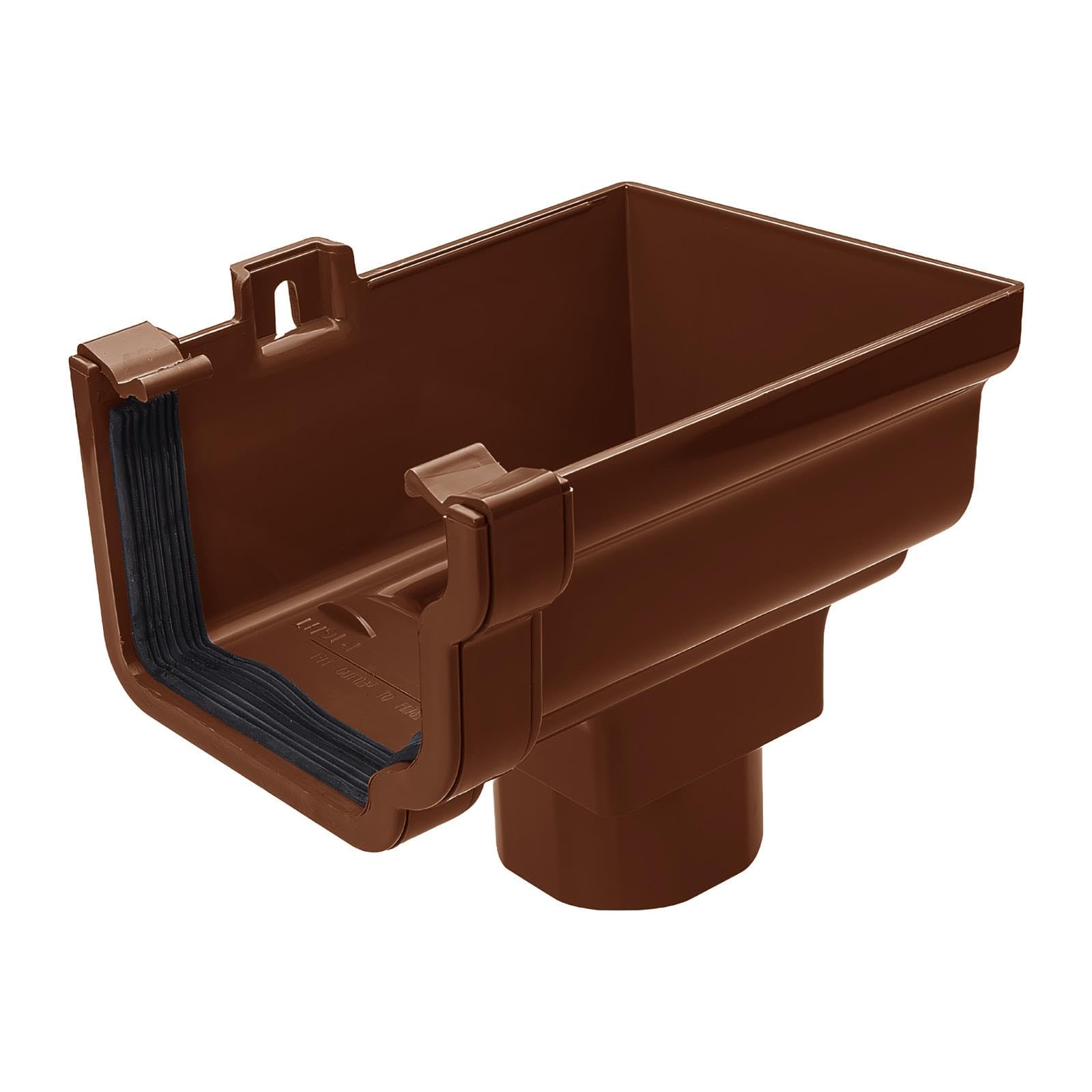 Kayflow Ogee Gutter Stopend Outlet (Right)Brown from B&Q
