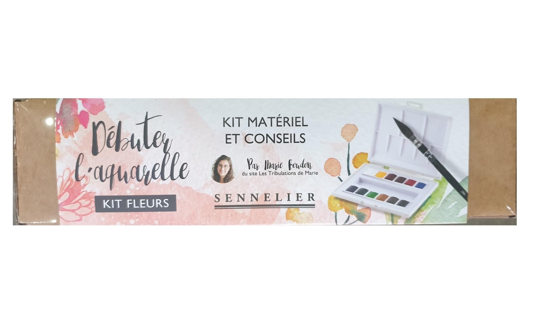 Sennelier Peinture Aquarelle.SET DECOUVERTE - fleuri .kit Marie Boudon et 2 cartes postales