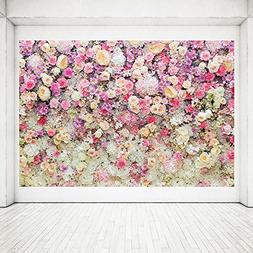 MEHOFOTO 2,1 x 1,5 m fiori rosa e bianco fondale