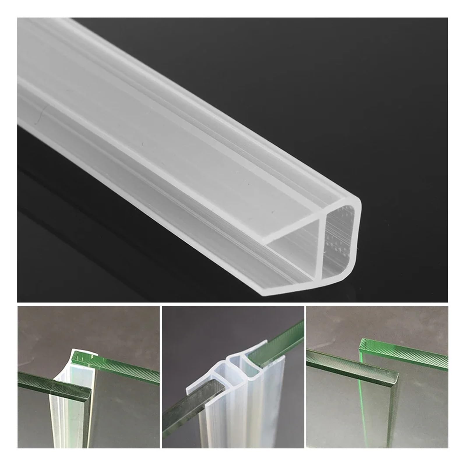 4 m Duschtürdichtung, Badewanne, Duschstreifen, Dichtung oder Bildschirme, Türen, Glas, Dichtungen, Lücken, Heimwerker für Duschtüren, Glas(F Shape 6mm 4M)