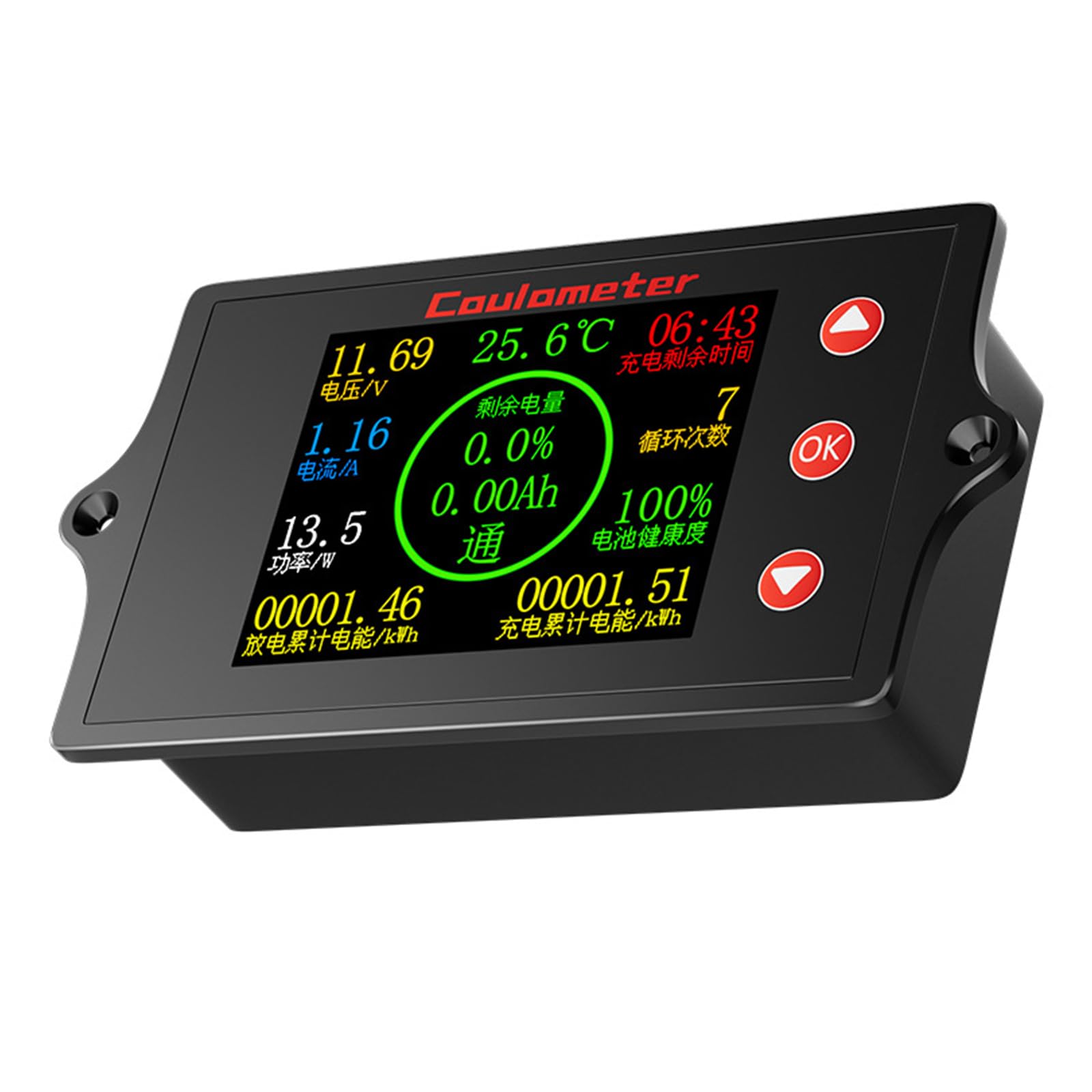 Buxuaaaa Multifunctional Digital Coulomb Counter High Accuracy Display For Electrical Tasks 8-100V Precisions Coulometer Lcd Display Voltages Power Meter