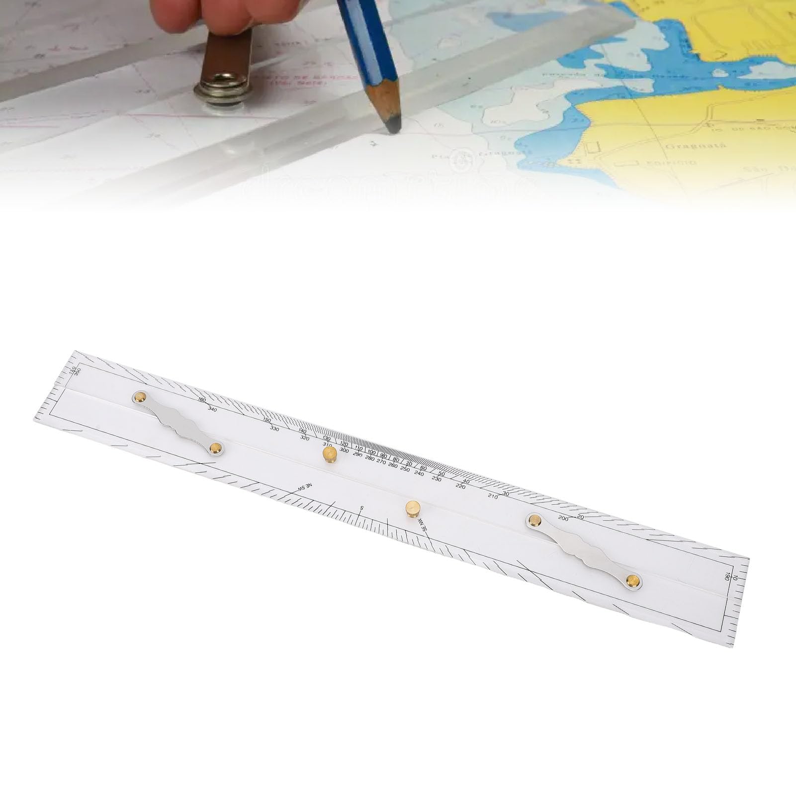 600 Mm Navigation Maritime Règle Parallèle - Haute dureté Transparent Outil Acrylique pour le Traçage du Graphique Nautique