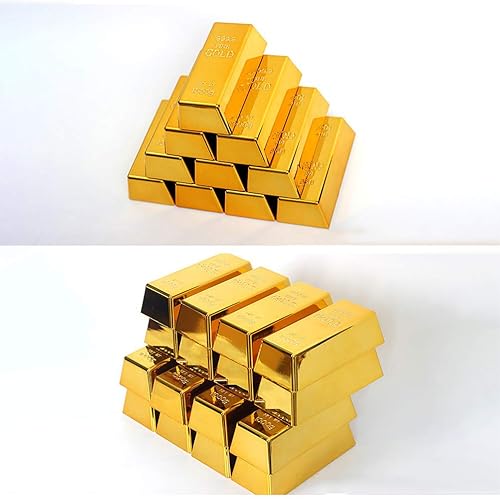 Miniatura 2 de Barra de oro para puerta de barra de oro falso, tope de puerta de simulación brillante, réplica de barra de oro, barra de oro falsa lingote de