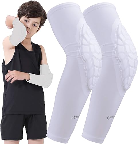 Bohope Niños y jóvenes de 5 a 15 años acolchado para brazo, rodillera, compresión para piernas
